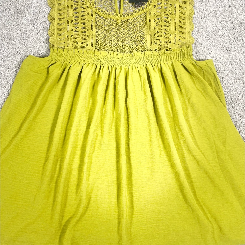 Lace Detail Lime Green Women's Top